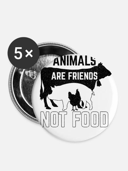 animals - Buttons small 1''/25 mm (5-pack) - white
