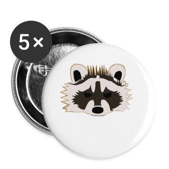 Rat de lavage - Lot de 5 petits badges (25 mm) - blanc - Devant