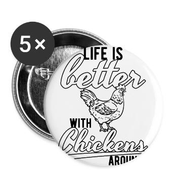 chicken - Buttons small 1''/25 mm (5-pack) - white - Front