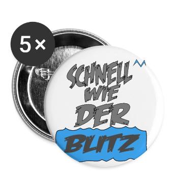 Schnell wie der Blitz - Buttons klein 25 mm (5er Pack) - Weiß - Vorne