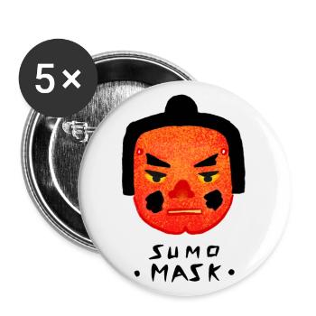 Sumo mask - Buttons small 1''/25 mm (5-pack) - white - Front