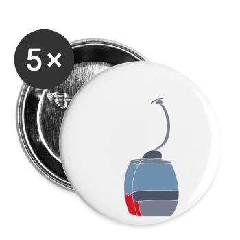 Wintersport Ski Snowboard Skifahren Geschenk - Buttons klein 25 mm (5er Pack) - Weiß - Vorne
