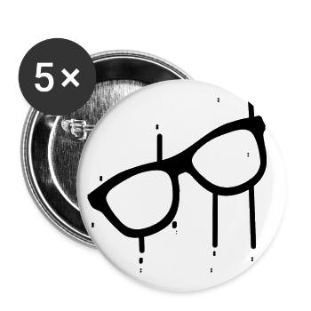 Spectacles - Buttons small 1''/25 mm (5-pack) - white - Front