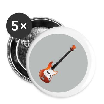 BASS ÉLECTRIQUE - Lot de 5 petits badges (25 mm) - blanc - Devant