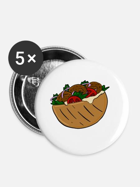 Falafel - Buttons small 1''/25 mm (5-pack) - white