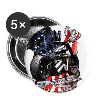 American V2 motorcycle chopper United States - Buttons small 1''/25 mm (5-pack) - white - Front