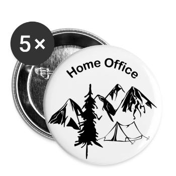 Home office in the mountains - Buttons small 1''/25 mm (5-pack) - white - Front