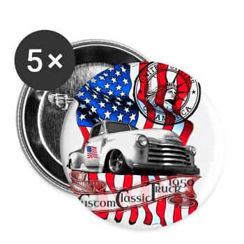 Custom Classic Pickup Truck Baujahr 1950 - Buttons klein 25 mm (5er Pack) - Weiß - Vorne