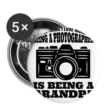 Photographers Grandpa Camera Saying Funny Photographing - Buttons small 1''/25 mm (5-pack) - white - Front
