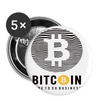 Bitcoin a le temps de faire des affaires - Lot de 5 petits badges (25 mm) - blanc - Devant
