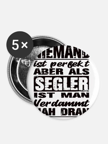 Segler - Buttons klein 25 mm (5er Pack) - Weiß