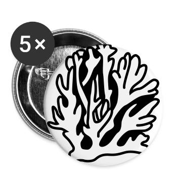 Coral Ocean - Buttons small 1''/25 mm (5-pack) - white - Front
