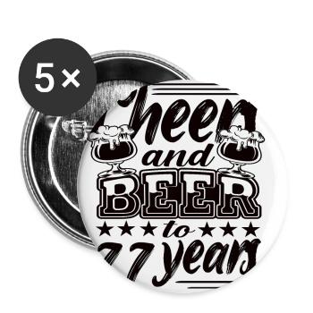 77 birthday - Buttons small 1''/25 mm (5-pack) - white - Front