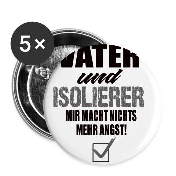 Vater und Isolierer - Buttons klein 25 mm (5er Pack) - Weiß - Vorne