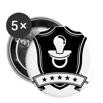 Pacifier Icon shield - Buttons small 1''/25 mm (5-pack) - white - Front