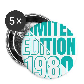 1980 Édition Limitée 42e Anniversaire Jeunes Filles - Lot de 5 petits badges (25 mm) - blanc - Devant