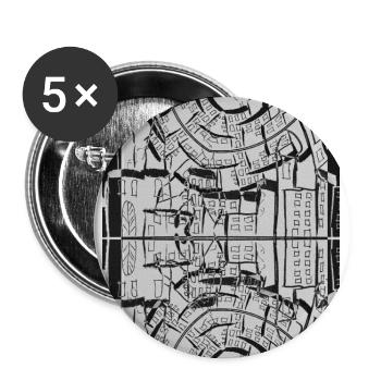 Collection Cartoon - Buttons klein 25 mm (5er Pack) - Weiß - Vorne