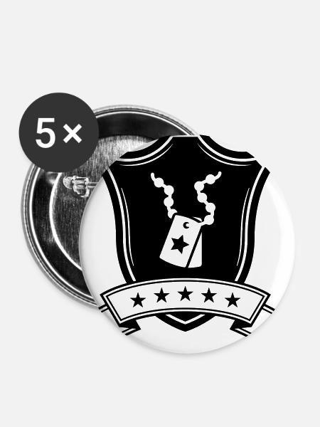 Abzeichen wappen - Buttons klein 25 mm (5er Pack) - Weiß