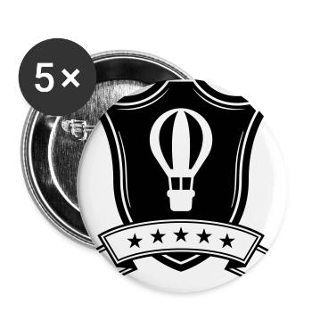 Hot air balloon coat of arms - Buttons small 1''/25 mm (5-pack) - white - Front