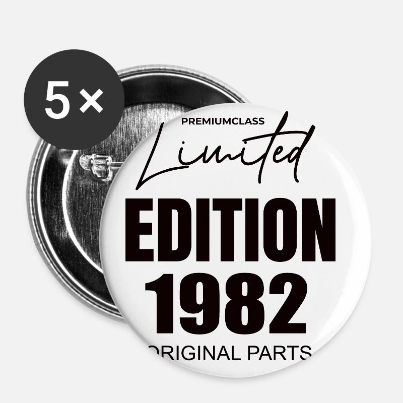 Begrænset udgave 1982 - Buttons/Badges lille, 25 mm (5-pack) - hvid