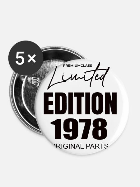 Limited Edition 1978 - Buttons klein 25 mm (5er Pack) - Weiß