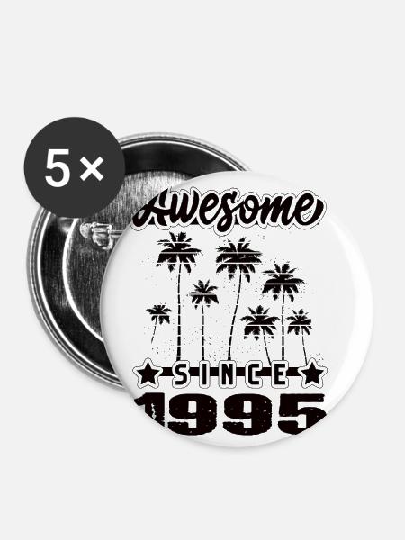 Awesome Since 1995 - Buttons klein 25 mm (5er Pack) - Weiß