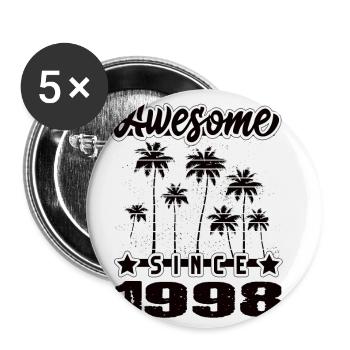 Génial depuis 1998 - Lot de 5 petits badges (25 mm) - blanc - Devant