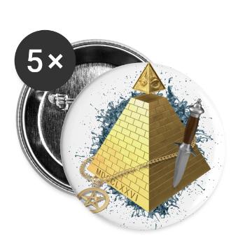 Gold illuminati - Buttons small 1''/25 mm (5-pack) - white - Front