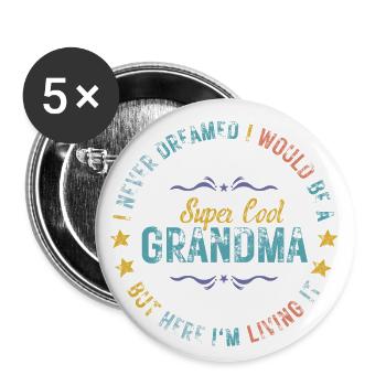 Funny Vintage Gift Idea Saying Super Cool Grandmas - Buttons small 1''/25 mm (5-pack) - white - Front