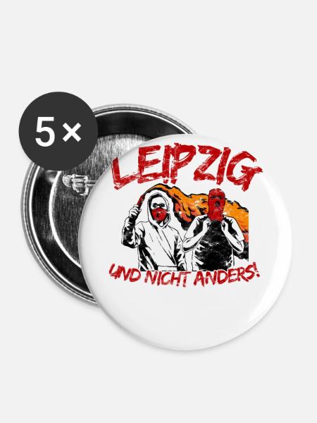 Leipzig und nicht anders UPDATE - Buttons klein 25 mm (5er Pack) - Weiß