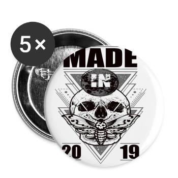 Made in 2019 Vintage Retro Limited Edition - Buttons small 1''/25 mm (5-pack) - white - Front
