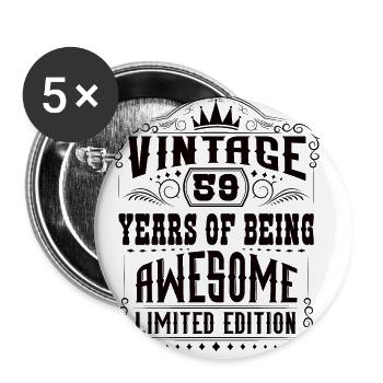 59 Years Of Being Awesome 59 Birthday 59 years - Buttons small 1''/25 mm (5-pack) - white - Front