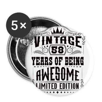 58 Years Of Being Awesome 58 Birthday 58 Years - Buttons small 1''/25 mm (5-pack) - white - Front