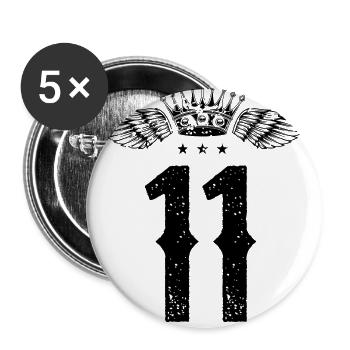 11 Number crown - Buttons small 1''/25 mm (5-pack) - white - Front