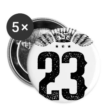 23 Number crown - Buttons small 1''/25 mm (5-pack) - white - Front