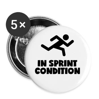 En condition de sprint - Lot de 5 petits badges (25 mm) - blanc - Devant
