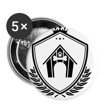 Hundehütte Wappen - Buttons klein 25 mm (5er Pack) - Weiß - Vorne