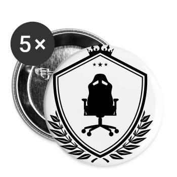 Gamer chair crest - Buttons small 1''/25 mm (5-pack) - white - Front