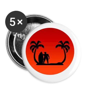 Palm Surfing - Buttons small 1''/25 mm (5-pack) - white - Front