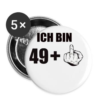 50 Geburtstag - Buttons klein 25 mm (5er Pack) - Weiß - Vorne