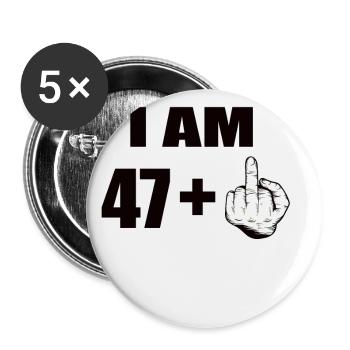 48 Geburtstag - Buttons klein 25 mm (5er Pack) - Weiß - Vorne