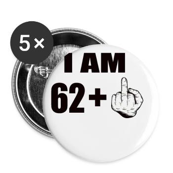63 Geburtstag - Buttons klein 25 mm (5er Pack) - Weiß - Vorne