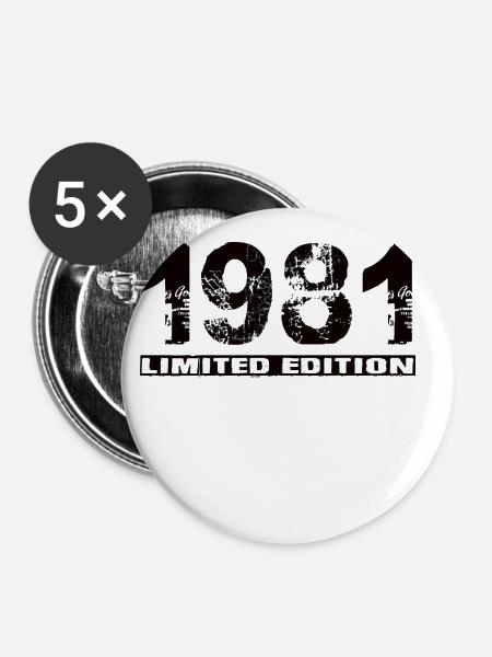 Limited Edition 1981 - Buttons klein 25 mm (5er Pack) - Weiß