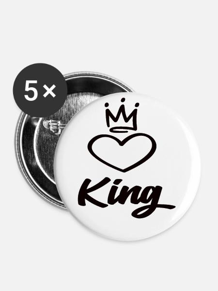 King - Buttons klein 25 mm (5er Pack) - Weiß