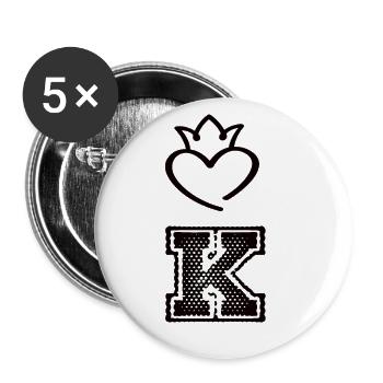 King - Buttons small 1''/25 mm (5-pack) - white - Front