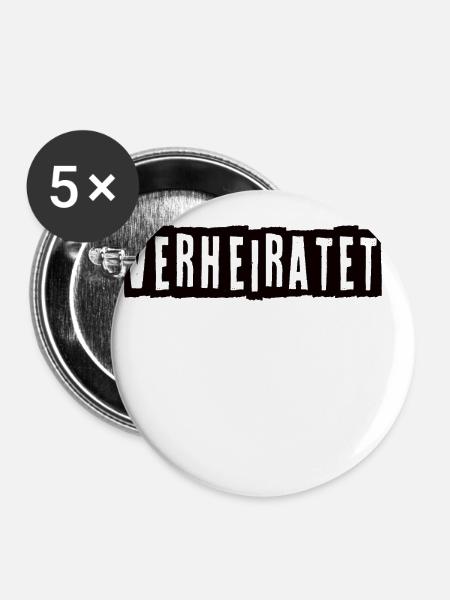 Verheiratet - Buttons klein 25 mm (5er Pack) - Weiß
