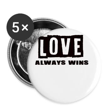 Love - Buttons klein 25 mm (5er Pack) - Weiß - Vorne