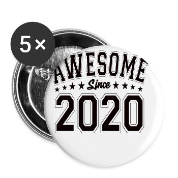 Awesome Since 2020 Birthday 2020 Vintage 2020 - Buttons small 1''/25 mm (5-pack) - white - Front