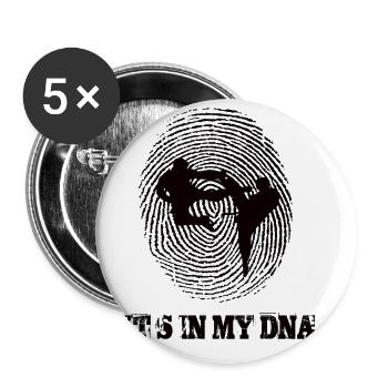 Karate Its In My Dna - Buttons small 1''/25 mm (5-pack) - white - Front