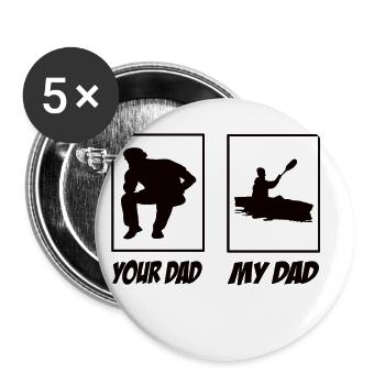 Your Dad My Dad Rowing Dad - Buttons small 1''/25 mm (5-pack) - white - Front
